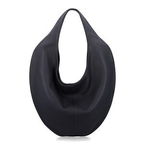 MAEDEN Soft Leather Crescent Tote Bag Women INK BLACK Totes